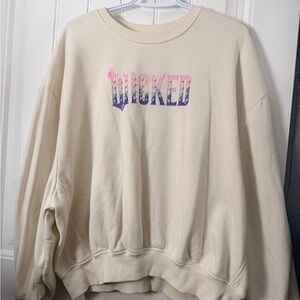 Cream Sweatshirt with 'Wicked' Graphic